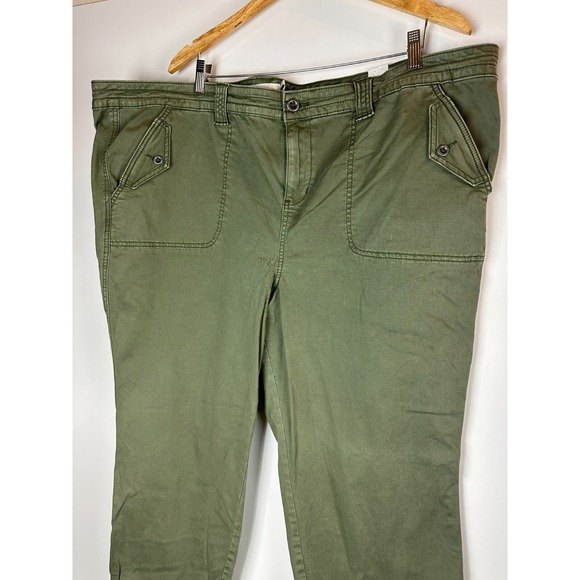 NWT Torrid Crop Twill Military Pants Olive Green Utility Women's Plus Size 26 - Picture 3 of 13